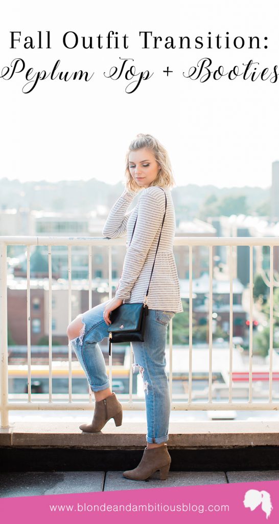 Fall Outfit Transition: Peplum Top + Booties