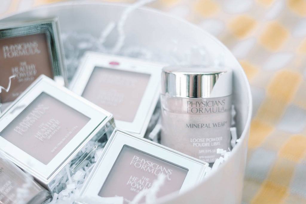 box of loose and pressed powders